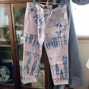 Gap Tie Dye High Waisted Straight Leg Jean